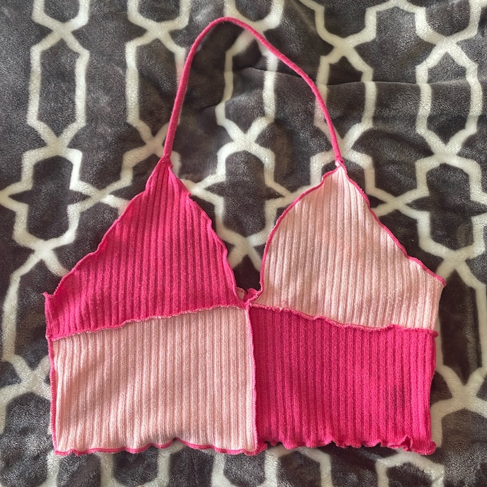 SHEIN multi-shade pink halter top. Size M